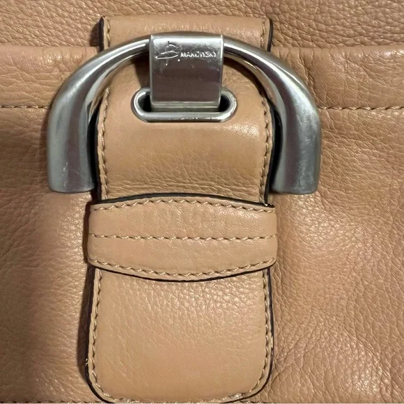 B. Makowsky Camel Tan Leather Crossbody Bag - Picture 3 of 8